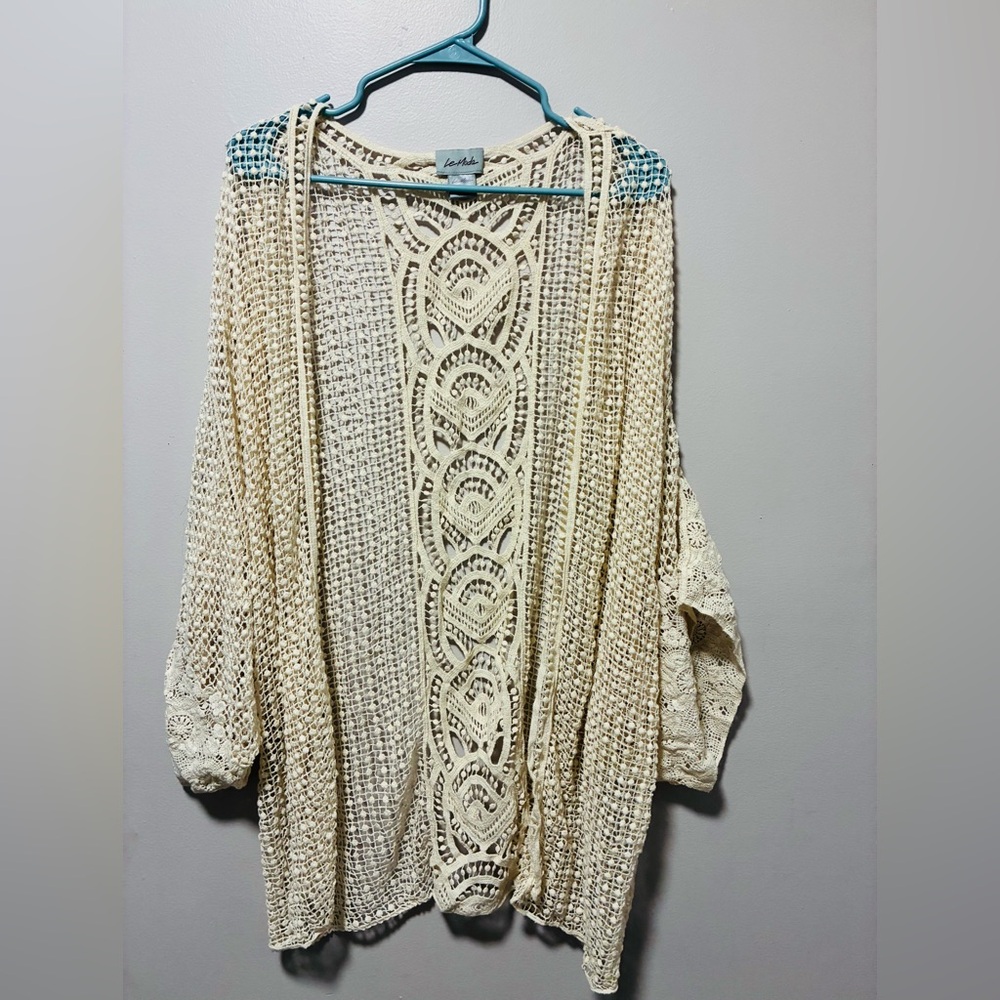 Moda Cream Open-Knit Cardigan